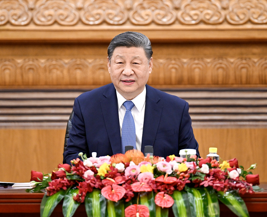 3月28日上午，國家主席習(xí)近平在北京人民大會(huì)堂會(huì)見國際工商界代表。